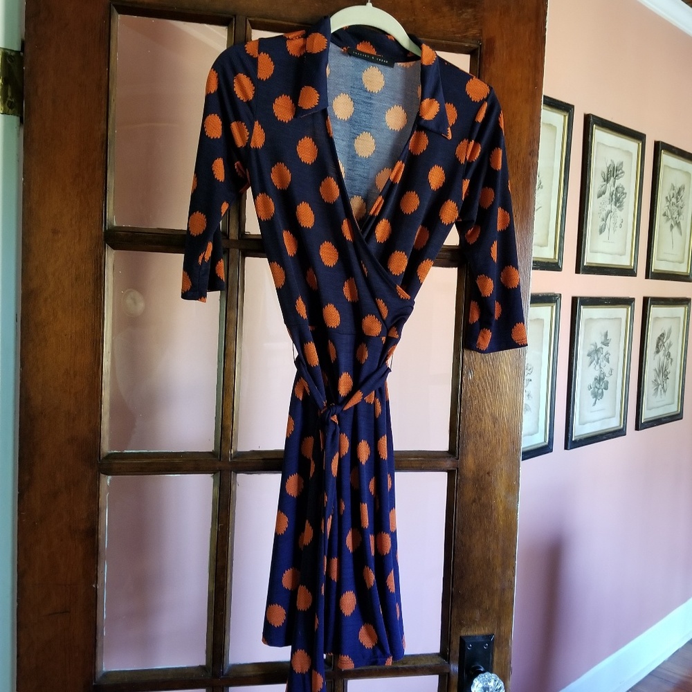 Peaches and Cream faux wrap dress